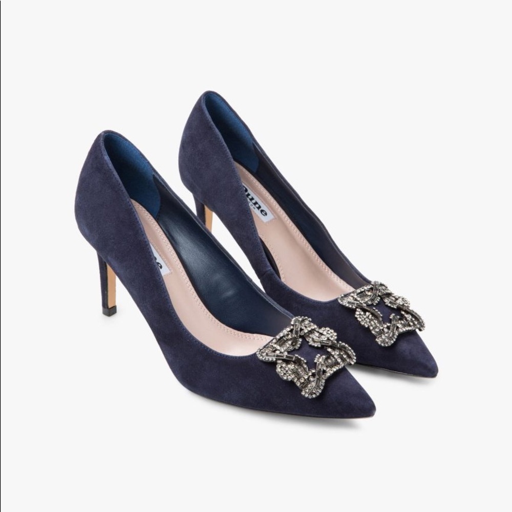 Dune London Mid Heels Pumps Navy